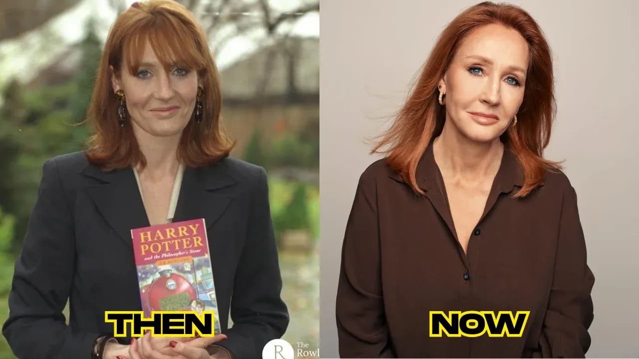 JK Rowling then and now