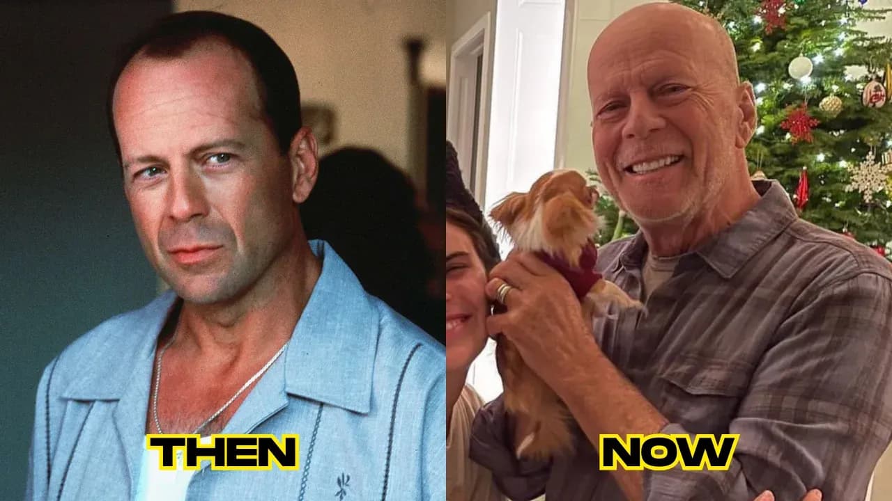 Bruce Willis then and now
