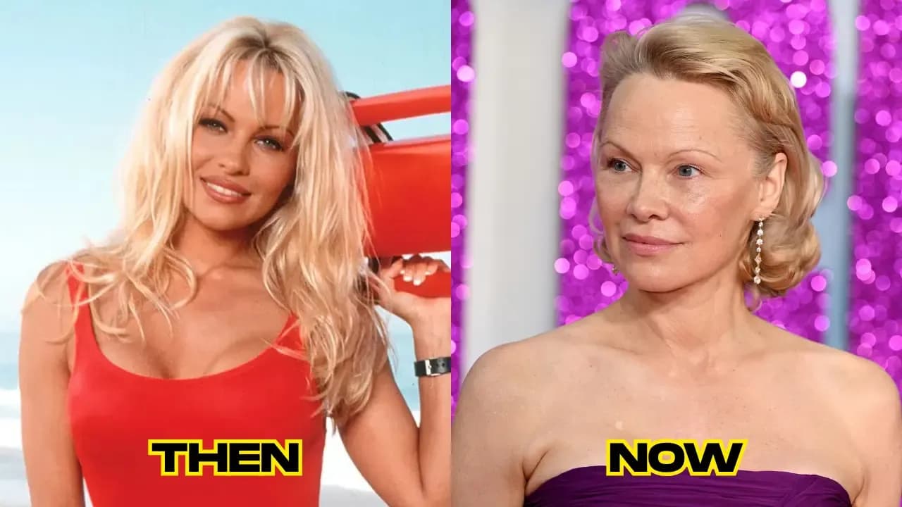 Pamela Anderson then and now