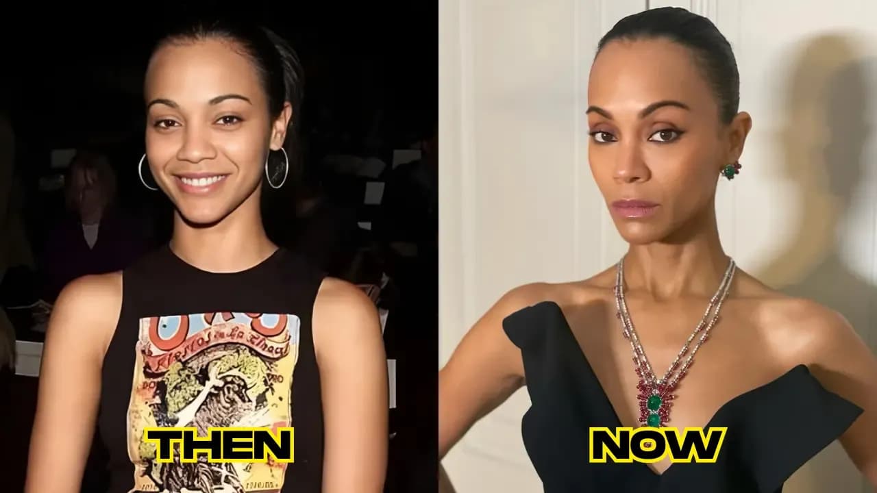 Zoe Saldaña then and now