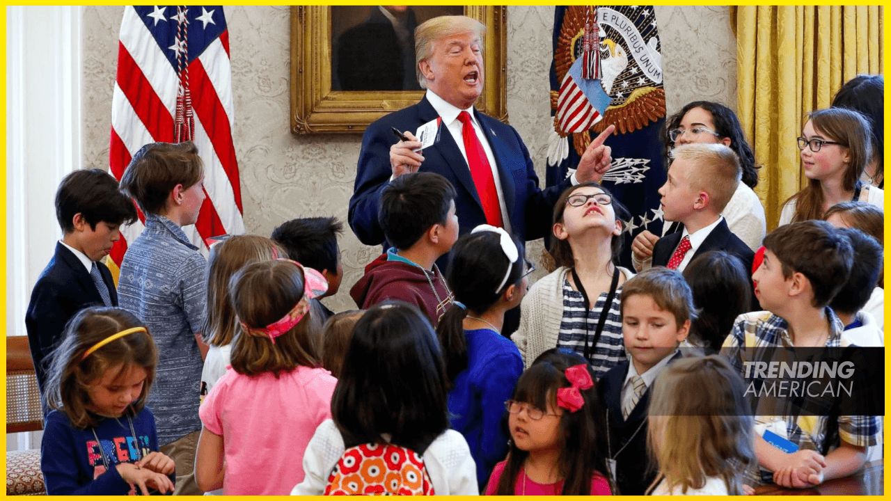 Trump’s Sweet Oval Office Moment with Kids Goes Viral