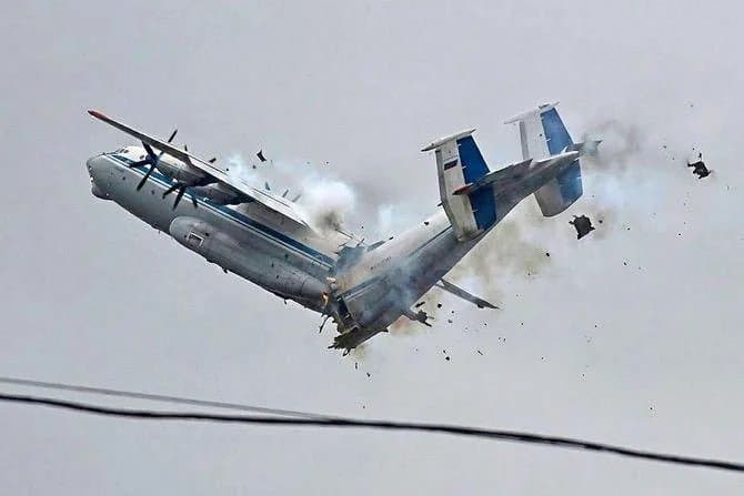 Video Shows Russian An-22 Military Aircraft Breaking Apart Midair, Killing All Crew