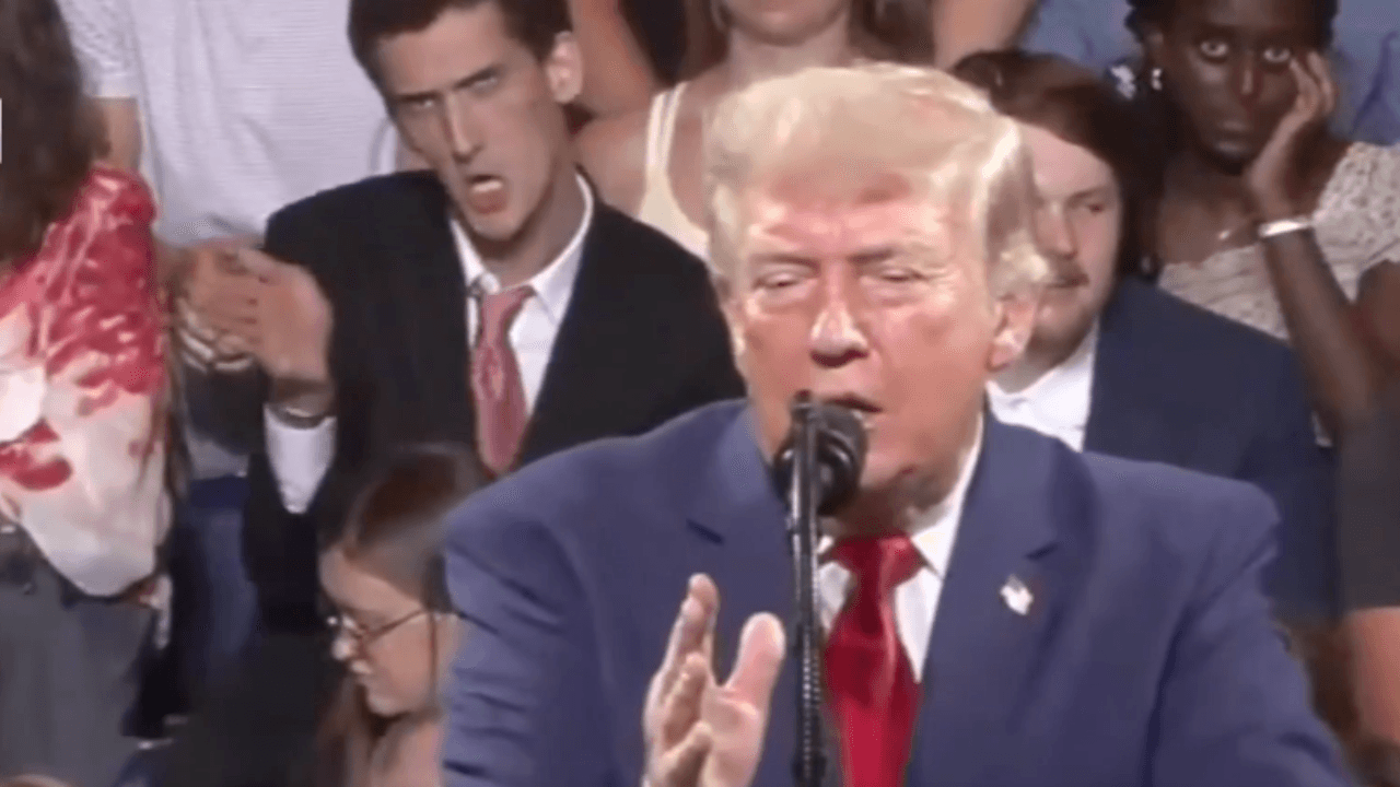 Man Behind Trump Goes Viral for Mimicking President’s Signature Moves at Georgia Rally