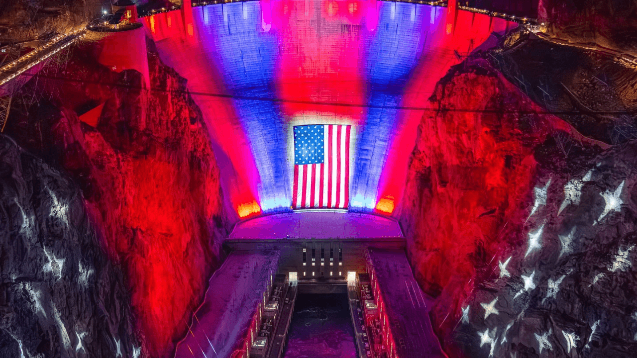 Massive American Flag Drapes Hoover Dam for America’s 250th Anniversary Celebration