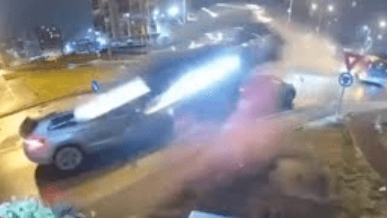 Mercedes Crash Caught on Video Shows Car Flying Over Traffic as Driver Survives