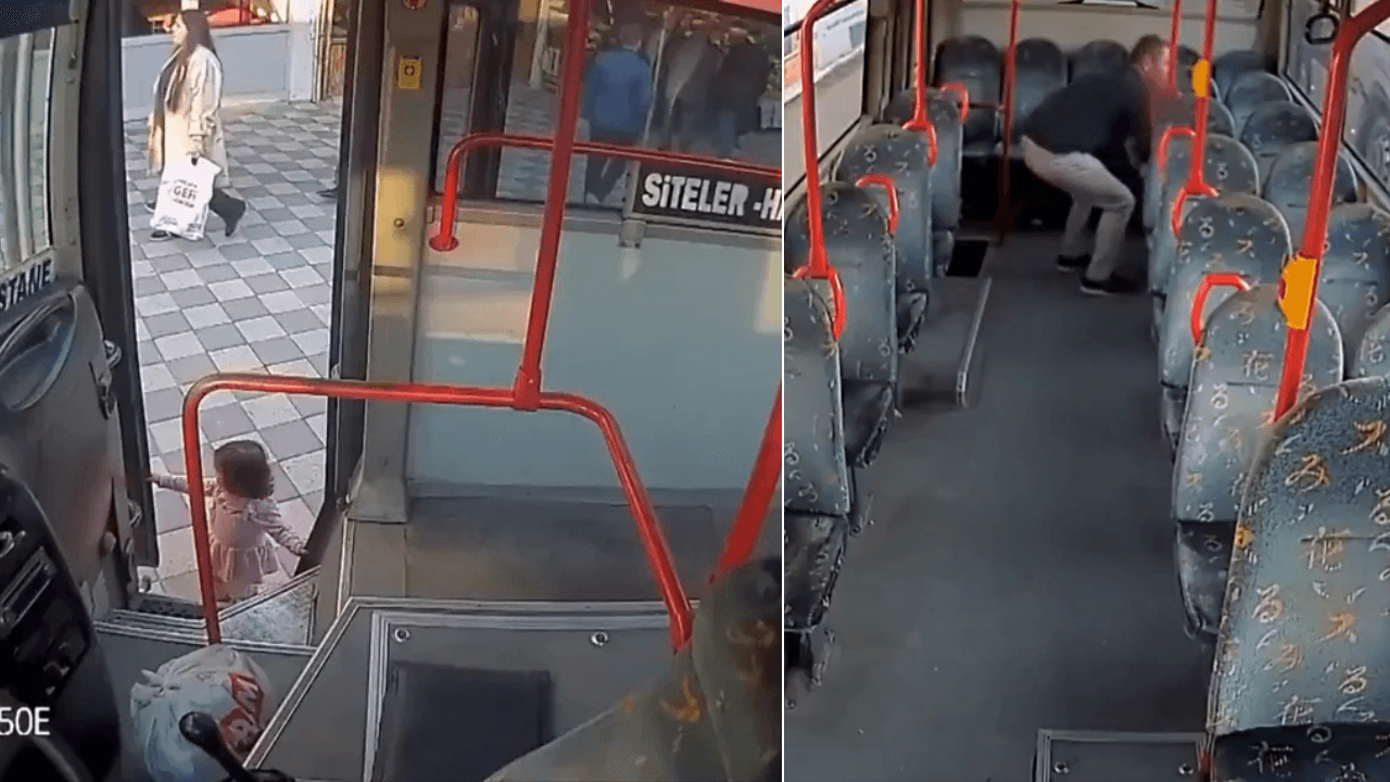 2-year-old girl crawled unnoticed into a public bus