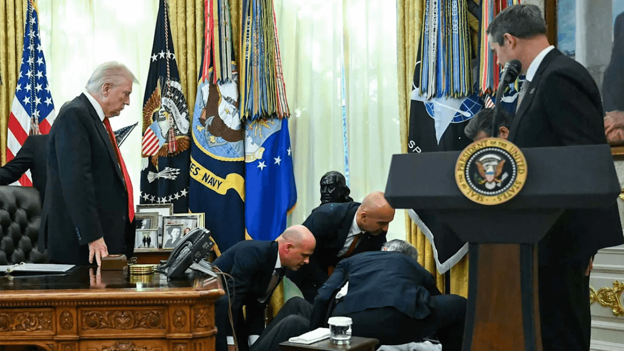 Trump Event Halted After Guest Collapses During White House Drug Price Announcement