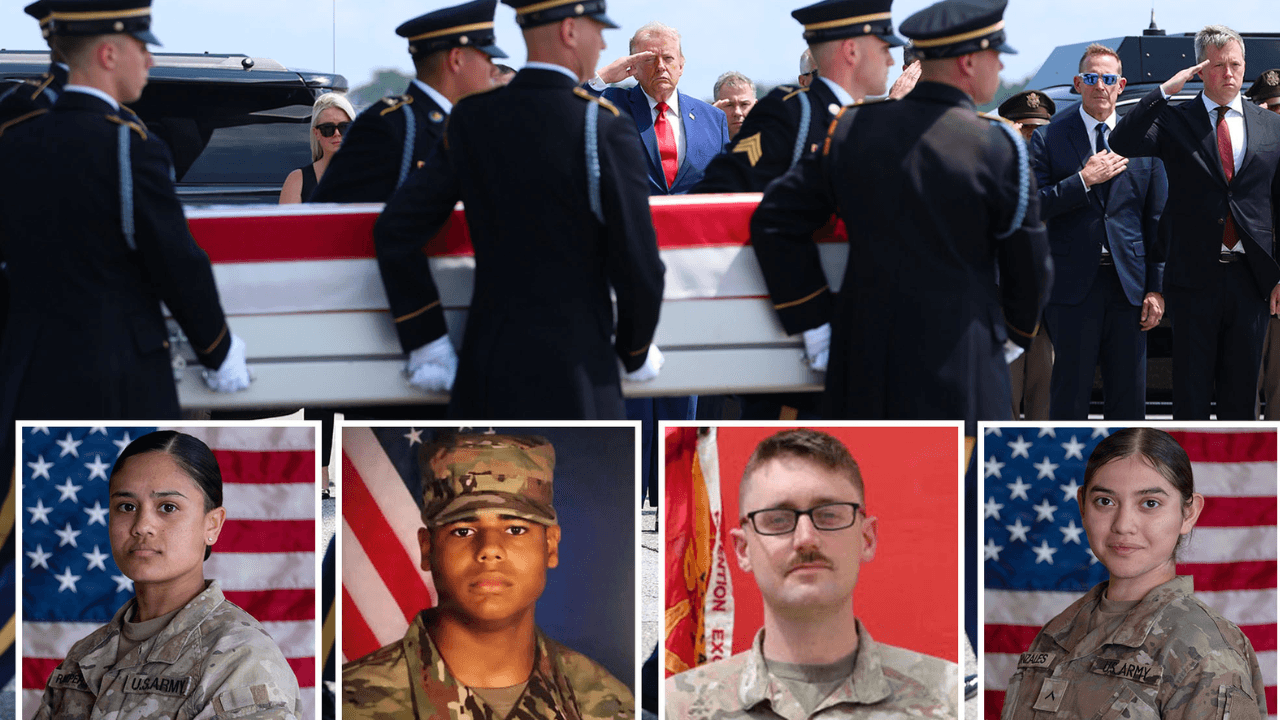 Trump Salutes Caskets of Four U.S. Soldiers Killed as Iran War Escalates