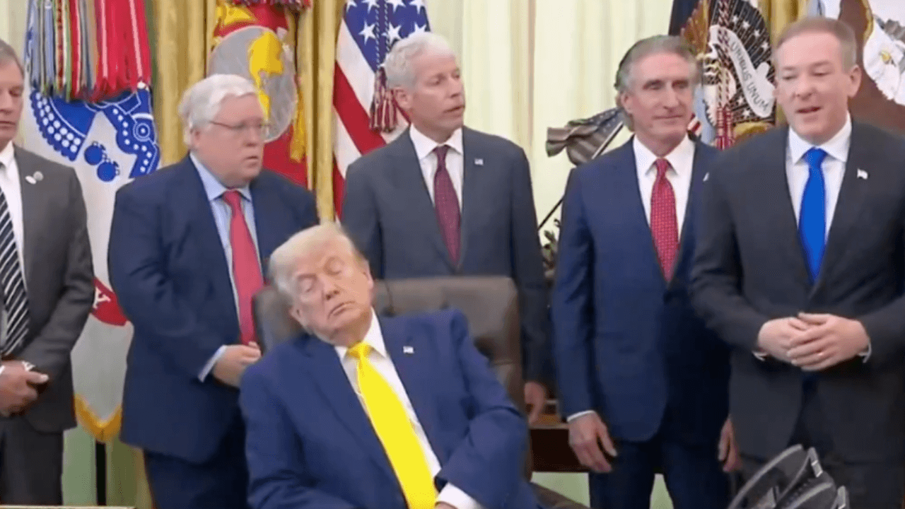 Video of Trump Closing Eyes During Coal Announcement Sparks Partisan Fight Over Fitness