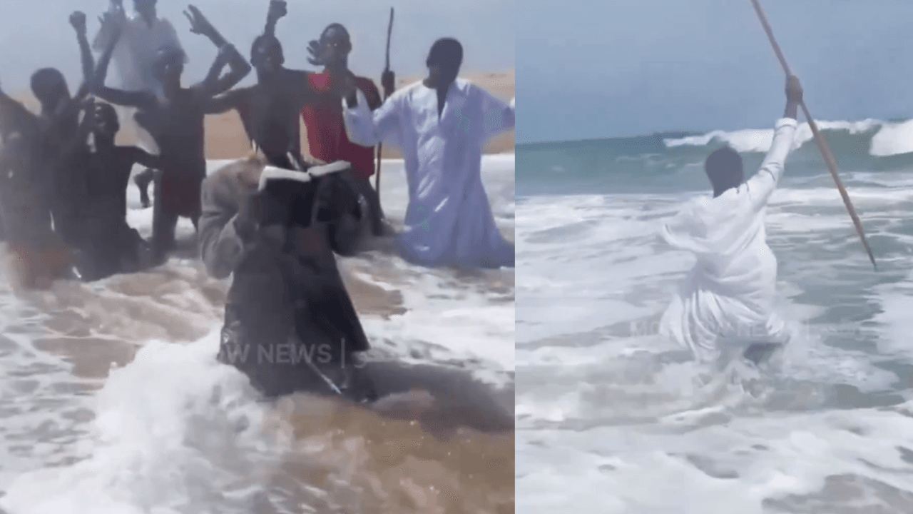 Viral Video of Man Trying to Part Sea Was a Comedy Skit, Fact Check Finds