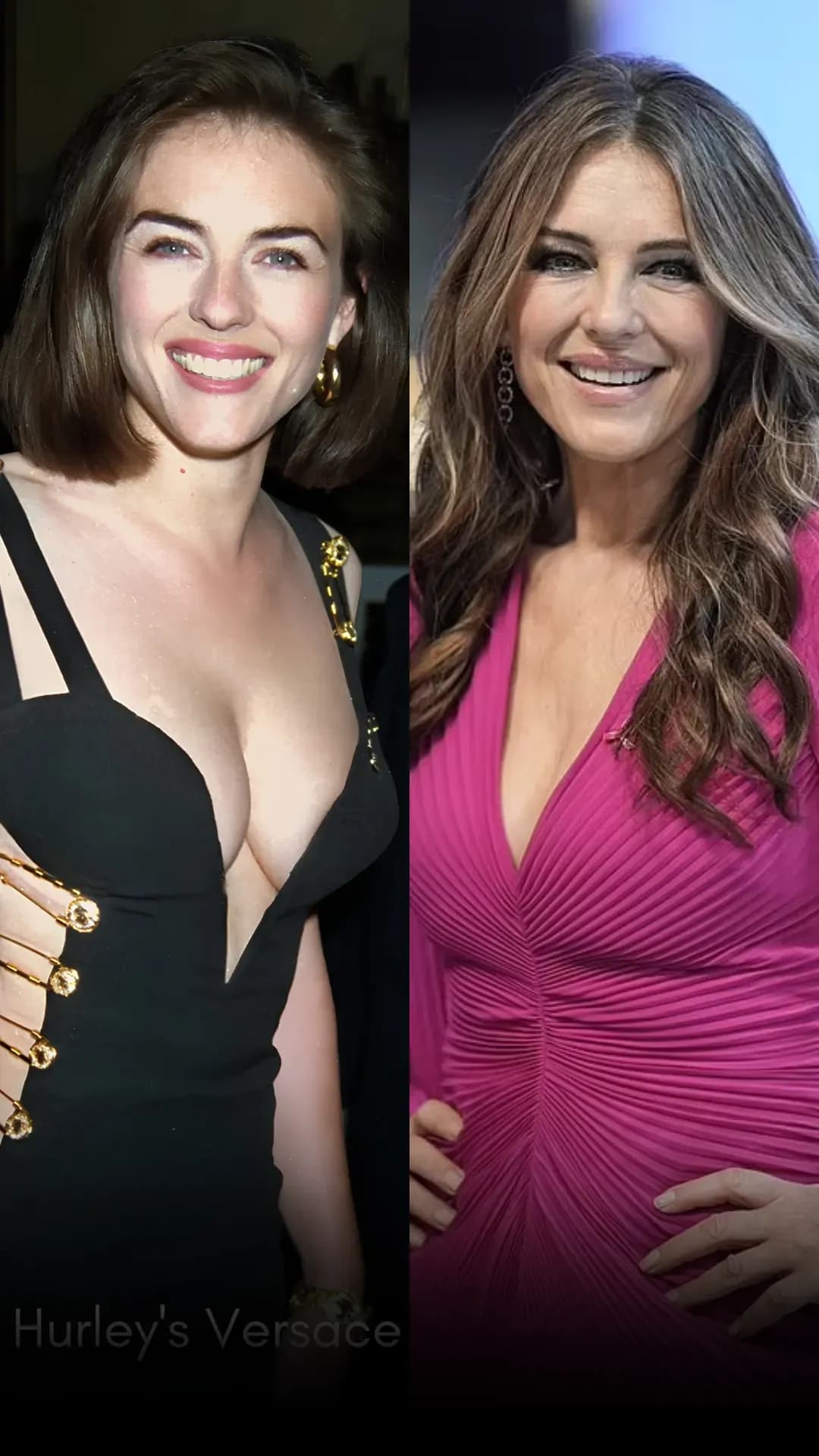 Elizabeth Hurley then and now m