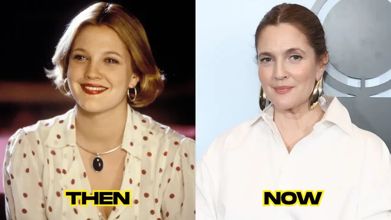 Drew Barrymore then and now