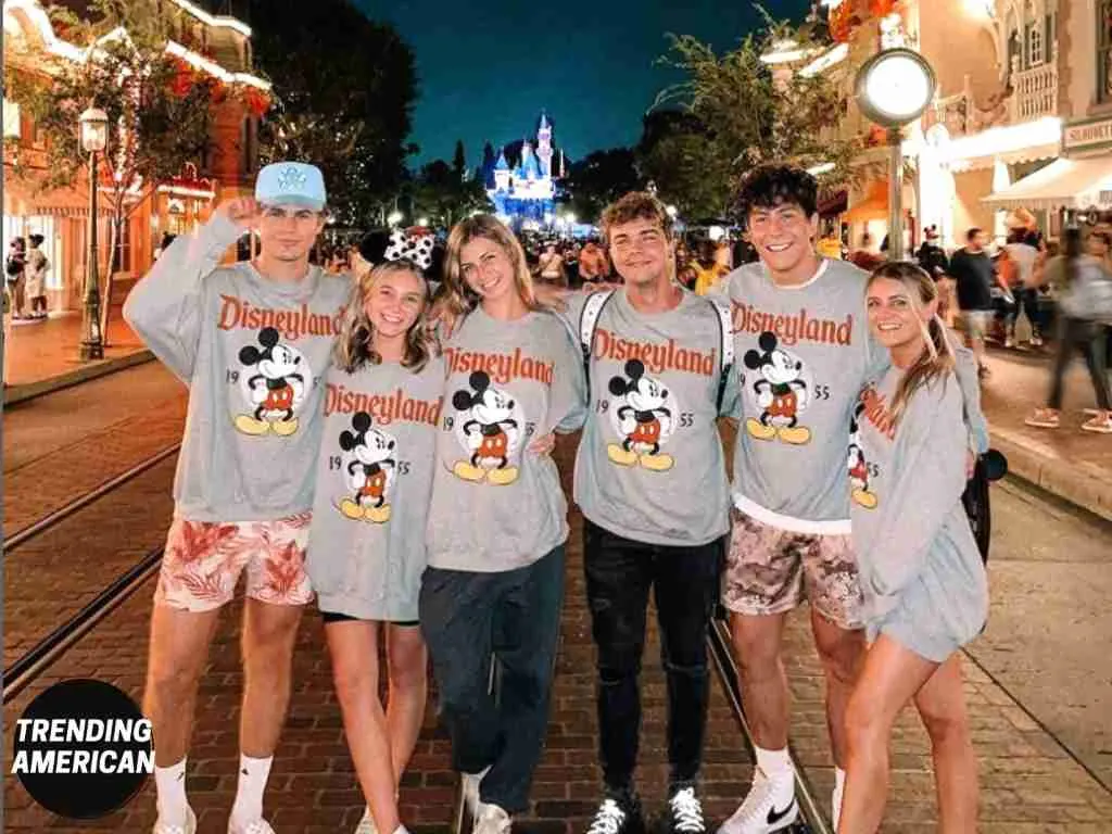 Austin Sprinz at Disneyland with his friends
