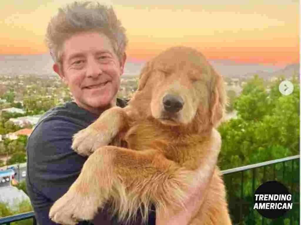 Jason Nash with his dog