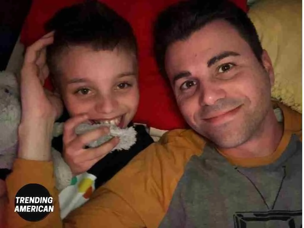 Mark Rober with his son