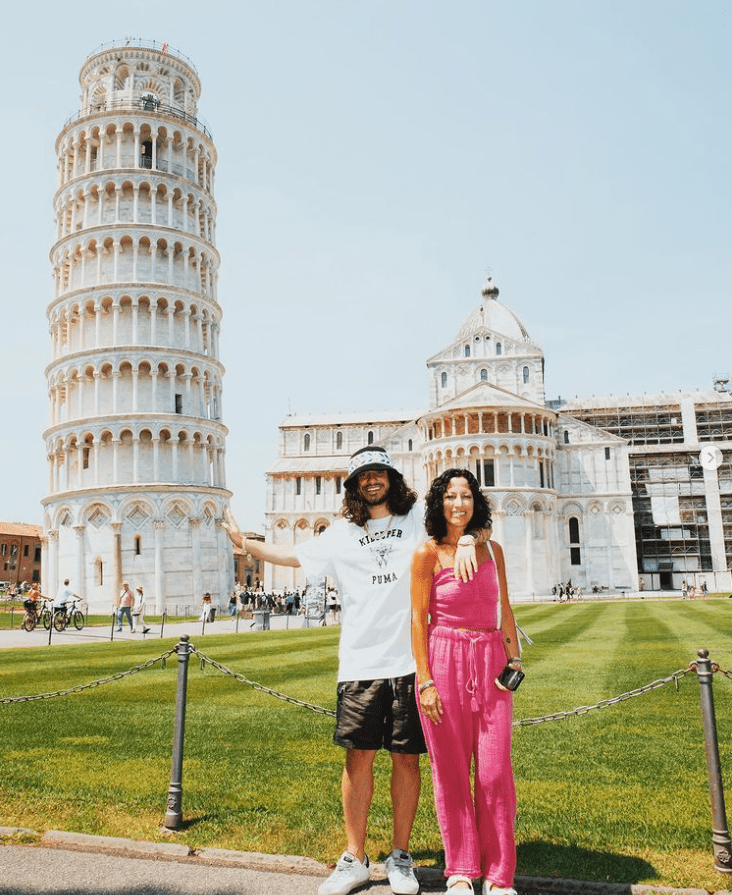 Russ with his mother at Pisa, Italy