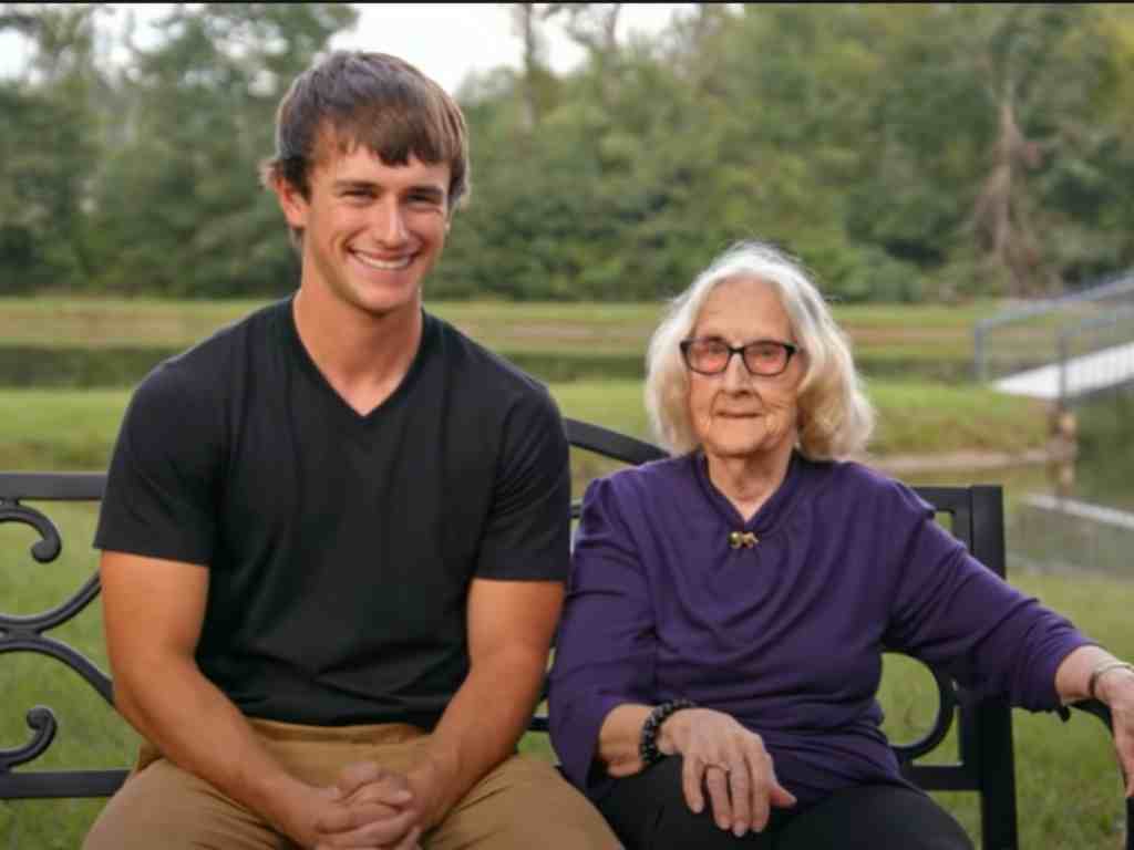 90 years old grandma Lillian and her grandson Hunter