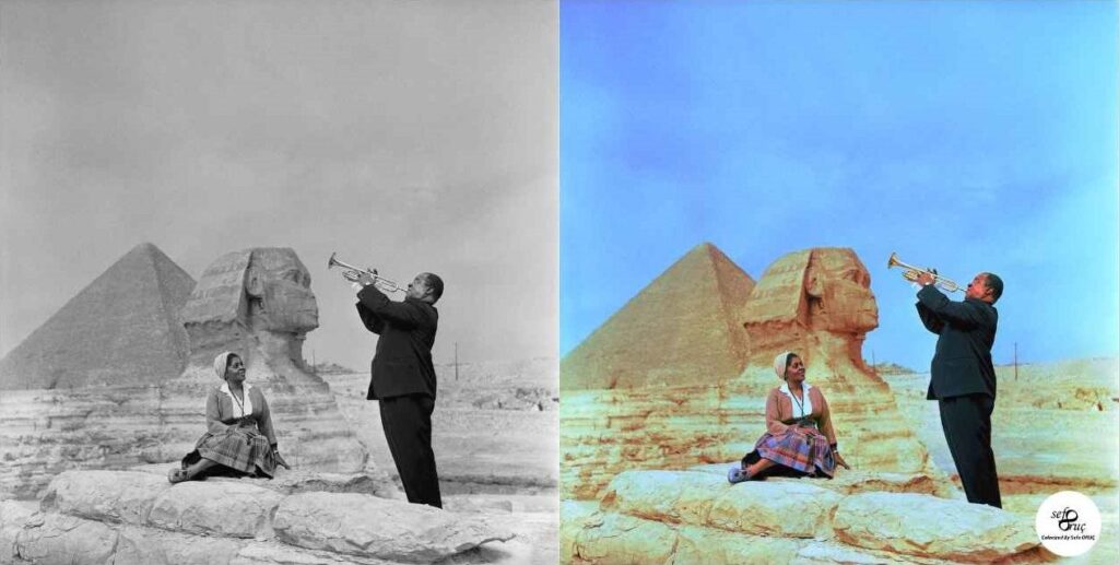 Louis & Lucille Armstrong Giza, Egypt 1961