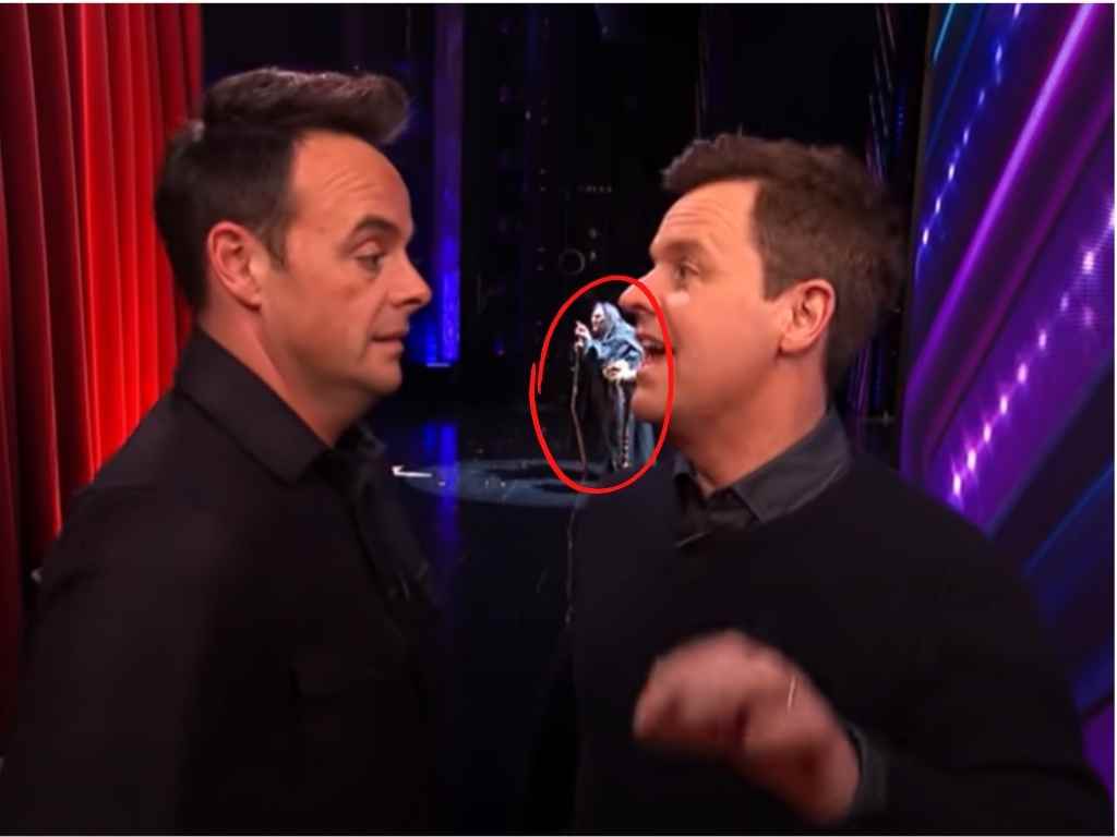 BGT host Ant & Dec while the Witch was on stage