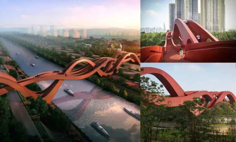 Mind-blowing Design of The Lucky Knot Bridge | Explore The Fascinating Structure of Three Separate Bridges Entwined Into One!