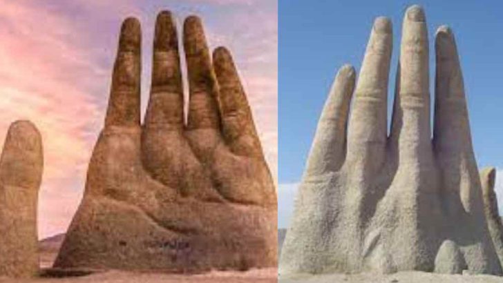 The Gigantic Hand Rising Out Of An Arid Desert in Chile!
