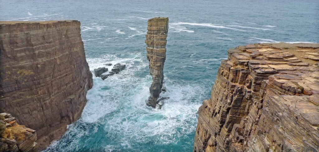 Climb Up the Castle Sea Stack In Scotland