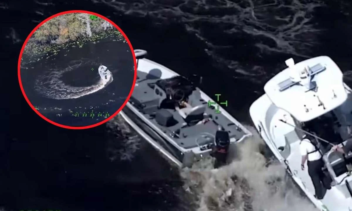 An unconscious man saved from a boat spinning out of control!