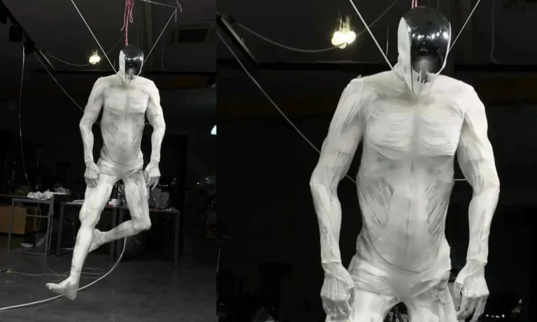 Creepy Humanoid Robot With Human-like Muscles And Bones Moves and twitches!