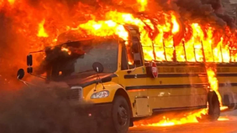 Heroic School Bus Driver Safely Evacuates 15 Students from Flaming Bus