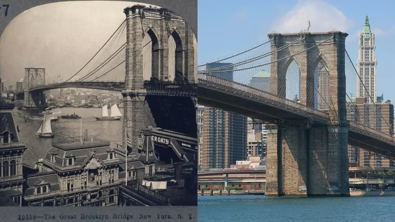 The Brooklyn Bridge then and now