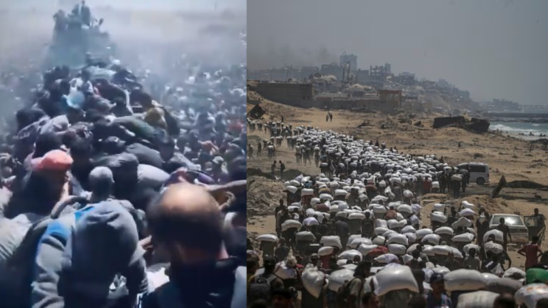 Frantic Gazans Swarm Aid Trucks Amid War of Words